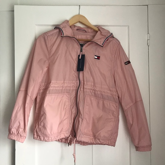 tommy hilfiger pink windbreaker